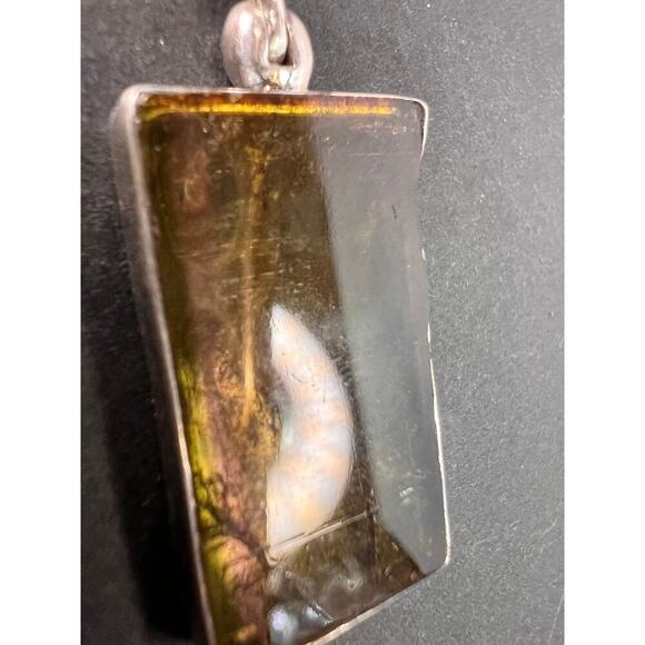 NEW Green watermelon tourmaline sterling silver pendant 4.97 grams - Picture 9 of 10